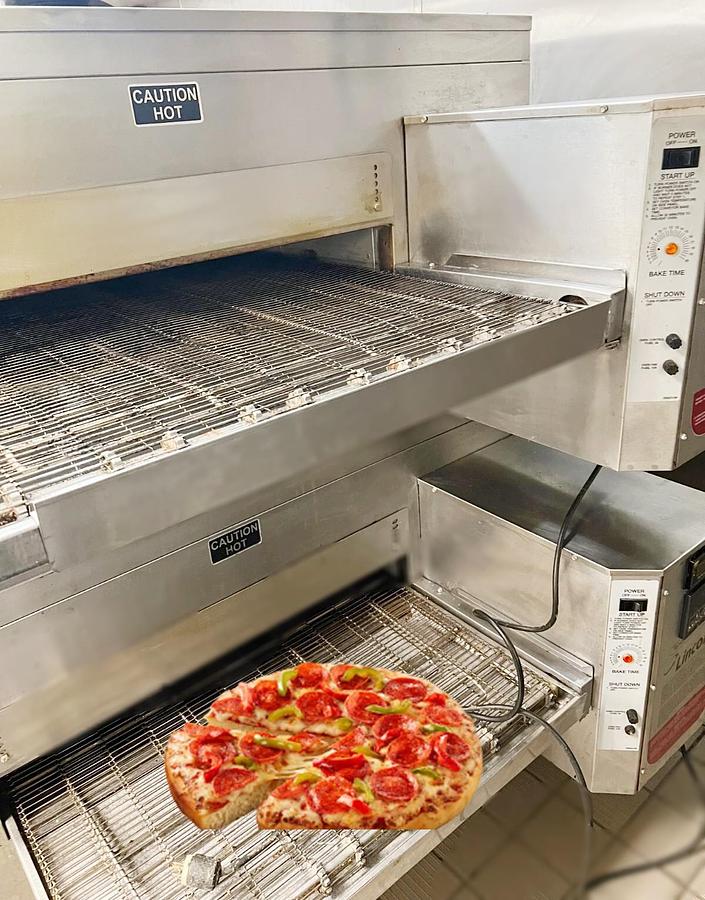 Used Lincoln impinger 1450 double stack pizza ovens
