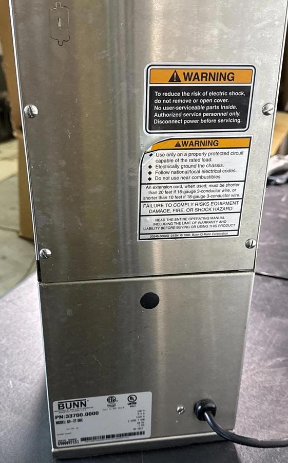 Used BUNN G9-2T DBC - Dual Portion Control Coffee Grinder - HAS TWO HOPPERS