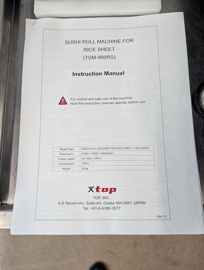 Used XTop TSM-900RS Sushi Roll Machine
