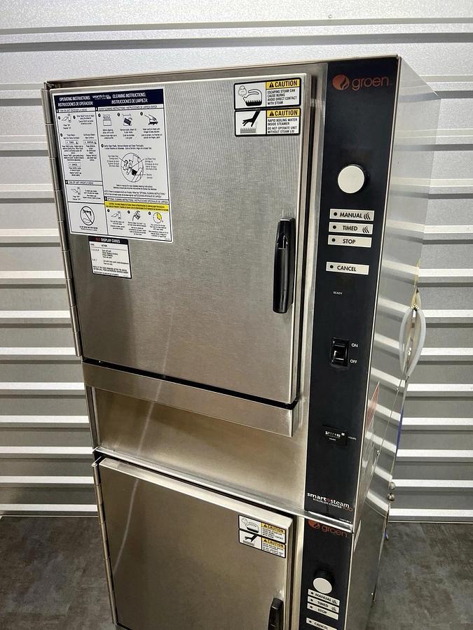 Used Groen SmartSteam 100 Double Natural Gas Boilerless Convection Steamer (2) SSB-5G