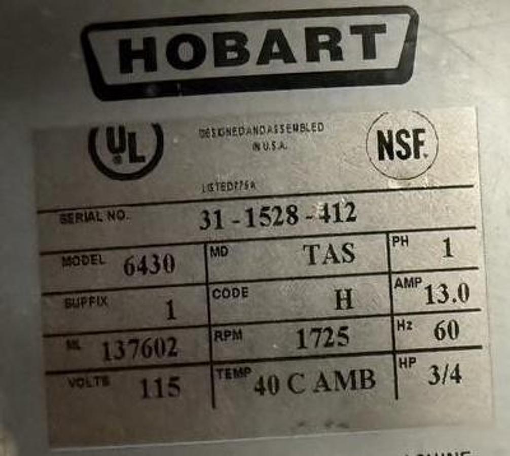 Used HOBART 6430 POTATO PEELER