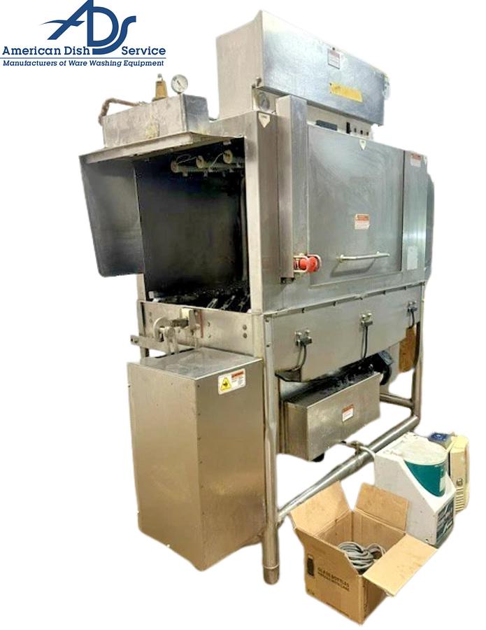 Used American Dish Service Model: ADC-44 High R-L Dishwasher with Ecolab Rinse Agent System and Hood Unit