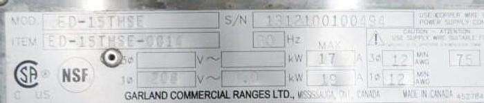 Used Garland 2 burner electric counter top range