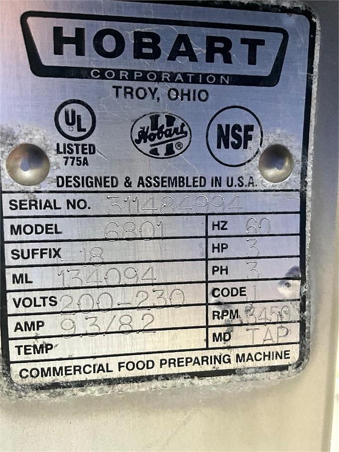 Used Hobart 6801 meat cutter band saw