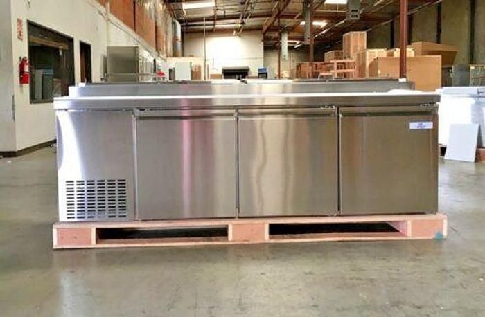 NEW 92" Commercial Pizza Prep Table Refrigerator