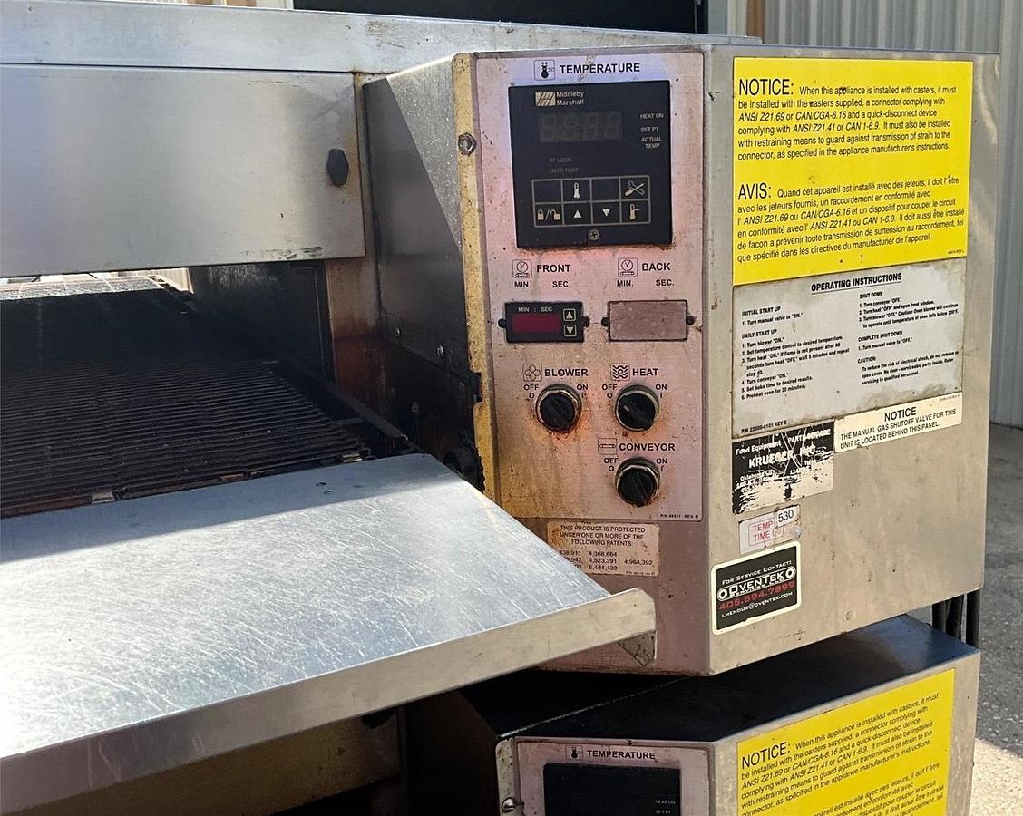 Refurbished Middleby Marshall gas triple stack conveyor ovens
