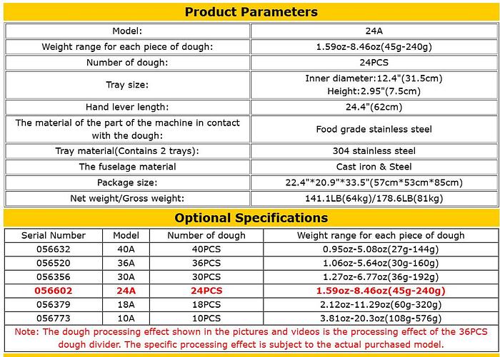 Commercial Manual Dough Divider 24PCS Dough Cutting Machine 45g-240g