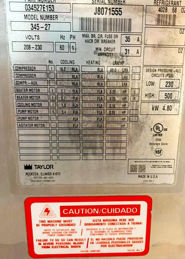 Used Taylor Double Slush Machine - two machines available