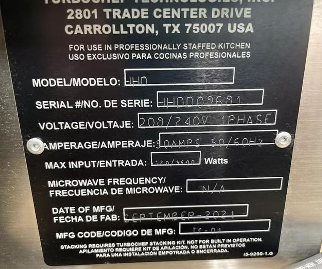 Used TurboChef HHD Double Batch Ventless Countertop Oven -