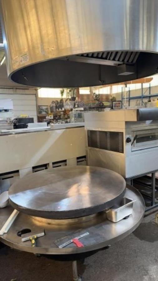 Used Mongolian grill 52 inches diameter with exhaust hood