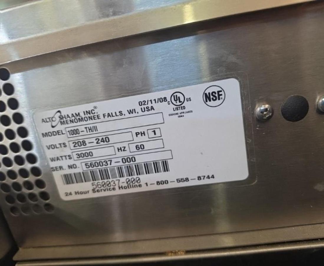 Used Alto Shaam cook and hold oven