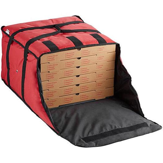 Insulated Pizza Delivery Bag, Soft-Sided Heavy-Duty Nylon, 20" x 20" x 12" - Holds Up To (6) 16", (5) 18", or (4) 20"