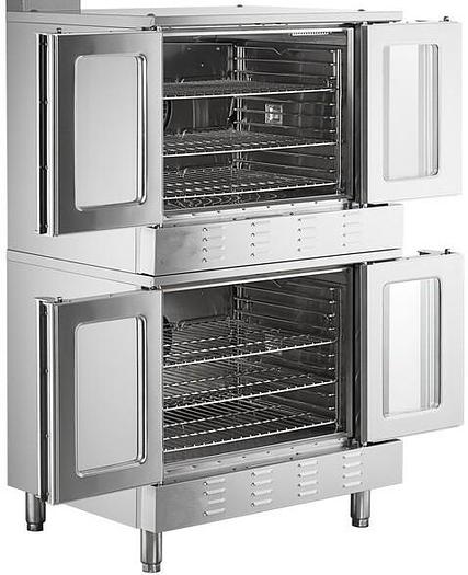 Double Deck Full Size Natural Gas Convection Oven with Legs - 108,000 BTU