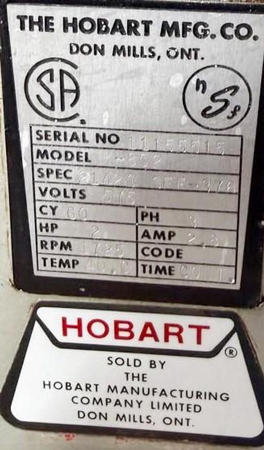 Used Hobart M-802 Commercial Mixer