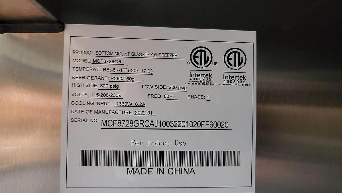 Used Atosa MCF8728GR 3 Glass Door Merchandiser Freezer