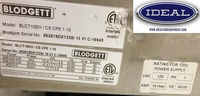 Blodgett BLCT-10E-H Ventless Countertop Combi-Oven, Boilerless-8 cooking modes