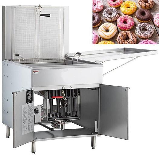 Natural Gas 150-170 lb. Flat Bottom Funnel Cake / Donut Fryer - 120,000 BTU