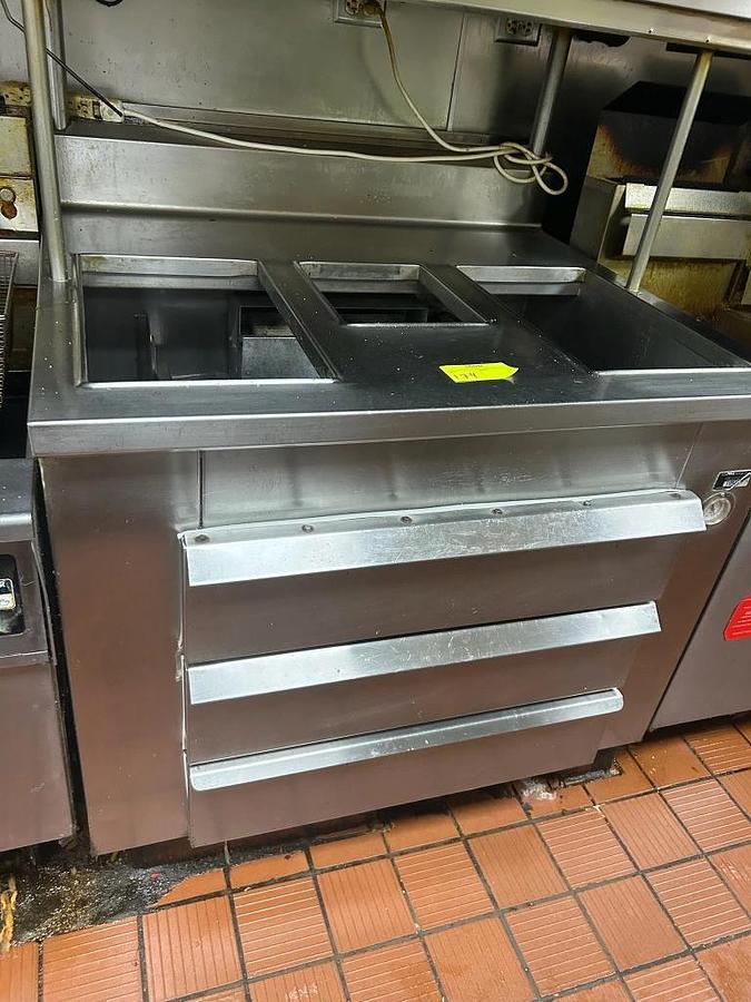Used Hot Food Table with 3 Holding Cabinet Drawers