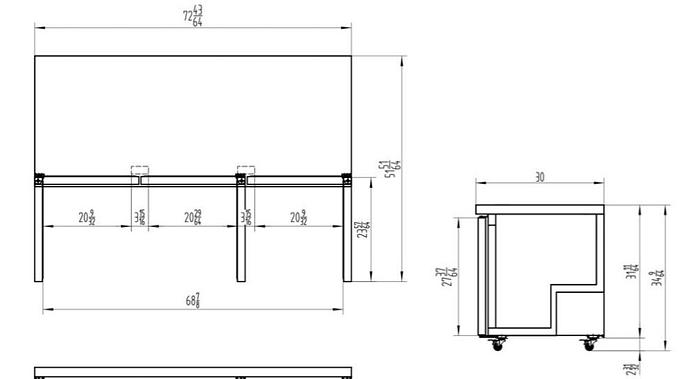72" undercounter refrigerator