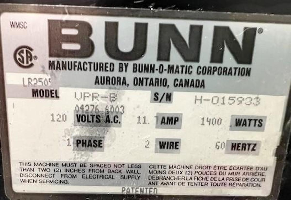 Used Bunn VPR Coffee Machine - very nice condition