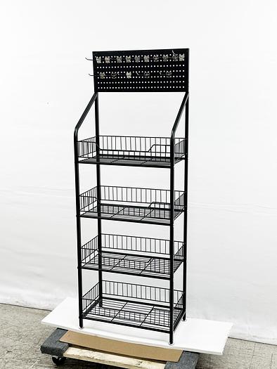 4 Shelfs Angled Mobile Merchandising Rack display - SEE VIDEO