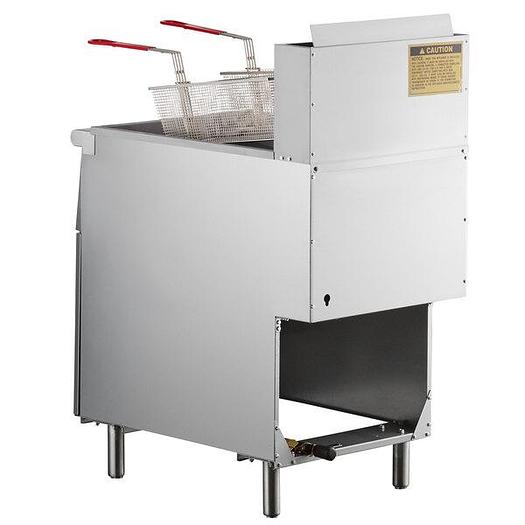 Natural Gas or Liquid Propane 70-100 lb. Stainless Steel Floor Fryer - 150,000 BTU