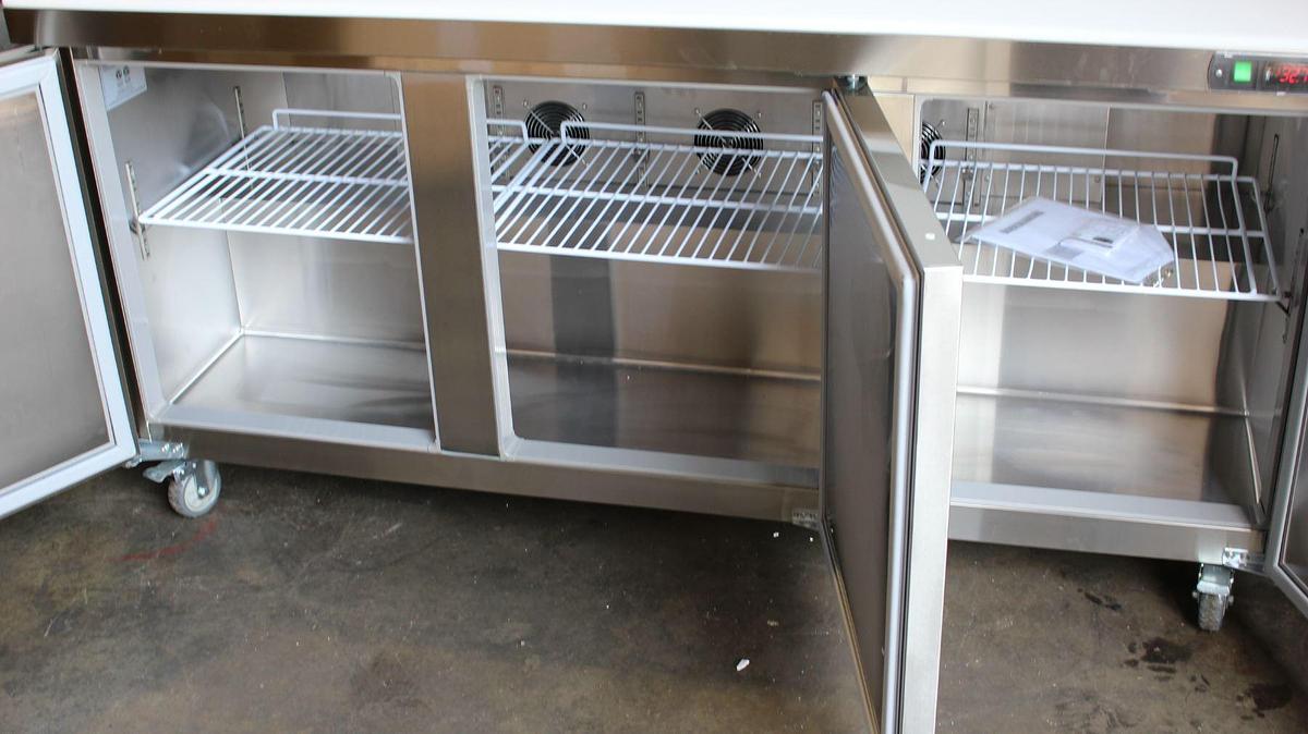 Kalifon 6 ft Prep Table - Scratch & Dent - Model KSR-72B1 - 115 V - 4.6 Amps