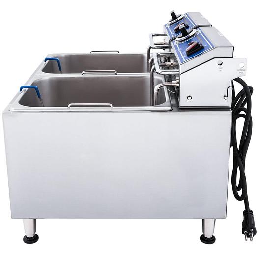 Globe 32 lb. Dual Tank Electric Countertop Fryer
