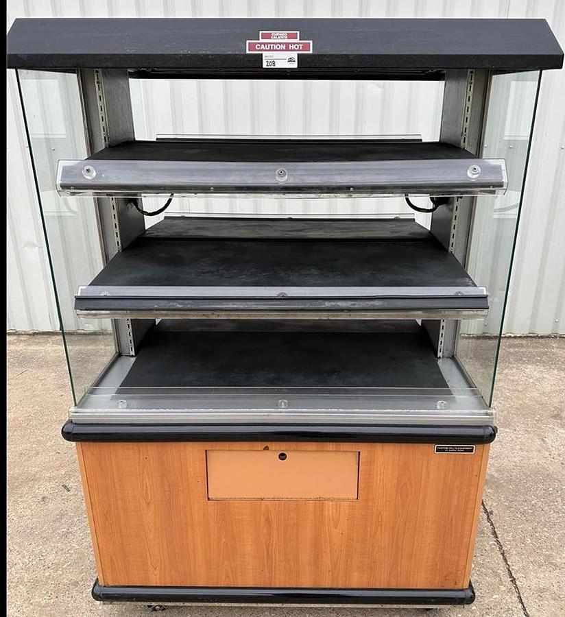 Used Custom Deli heated display merchandiser on casters - 2 available