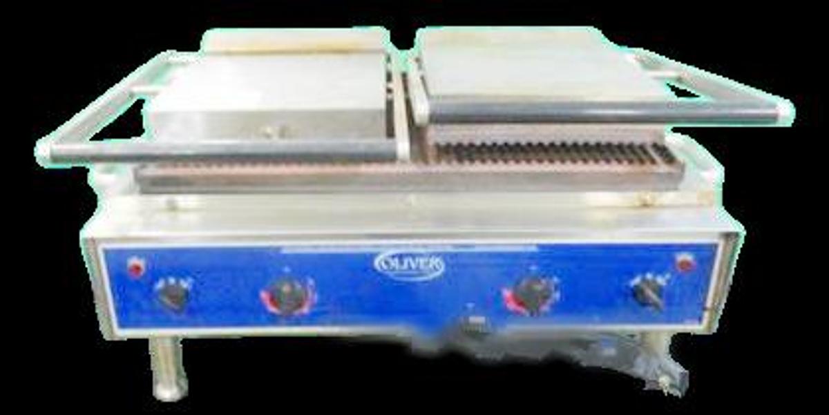 Used Oliver Double Grooved Panini Grill - SAVE BIG TIME