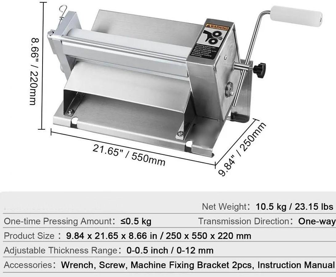 Used Manual Dough Sheeter Machine, Puff Pastry Sheeter and Fondant Roller