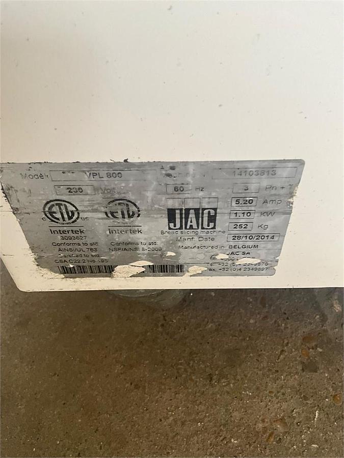Used JAC multi thickness bread slicer