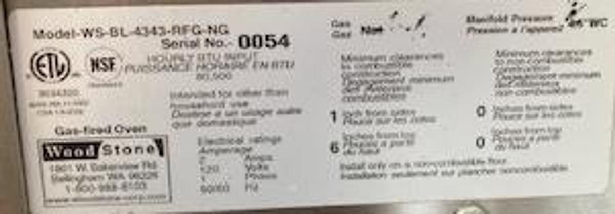 Used Gas Wood Stone Pizza Oven