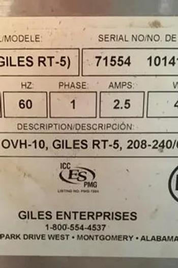 Refurbished Giles RT-5 Rotisserie Oven with OVH-10 Ventless Hood