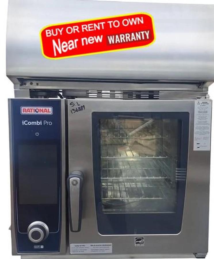 Used Rational LMZ100AE.DAB / UltraVent Plus XS iCombi Pro 4 Pan Half Size Electric Combi Oven with Hood