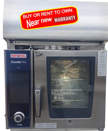 Used Rational LMZ100AE.DAB / UltraVent Plus XS iCombi Pro 4 Pan Half Size Electric Combi Oven with Hood