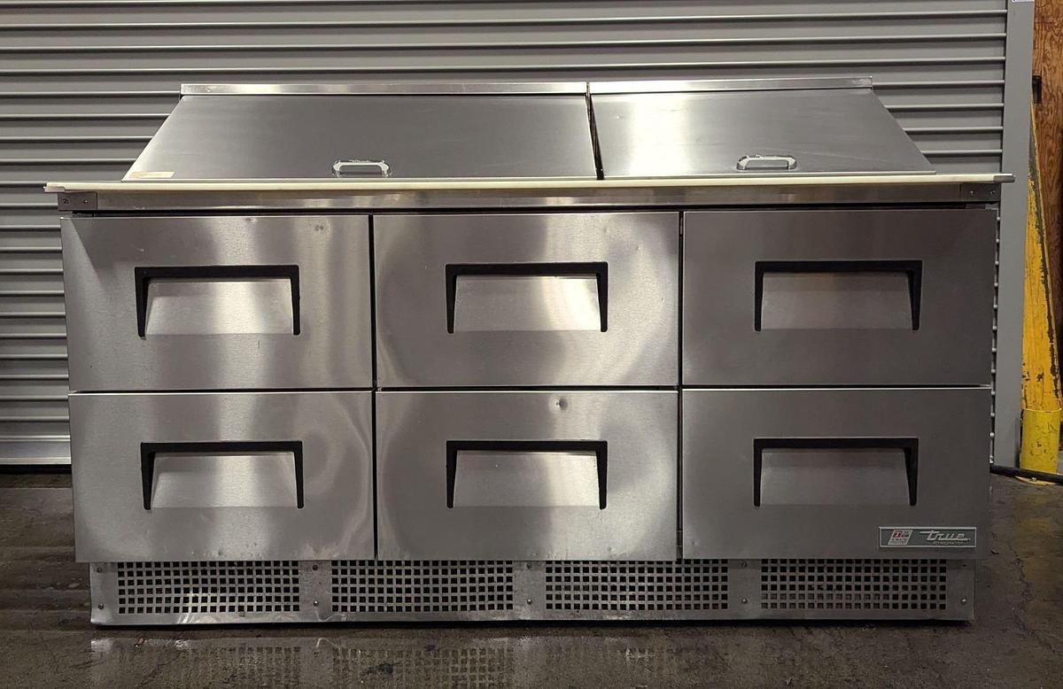 Used True TFP-72-30M-D6 72" Six Drawer Salad/Sandwich Refrigerated Prep Table -