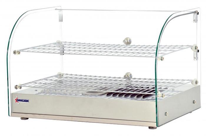 22-inch Countertop Display Warmer with Front Curved Glass and 2 Rear Hinged Doors
