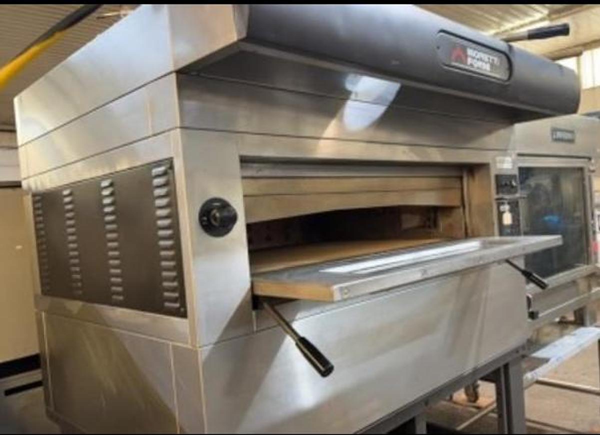 Used Moretti forni commercial pizza deck oven 52x39x64