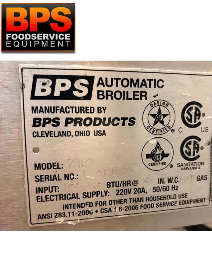 Used Commercial Natural Gas Broiler - BPS Products Model 7910