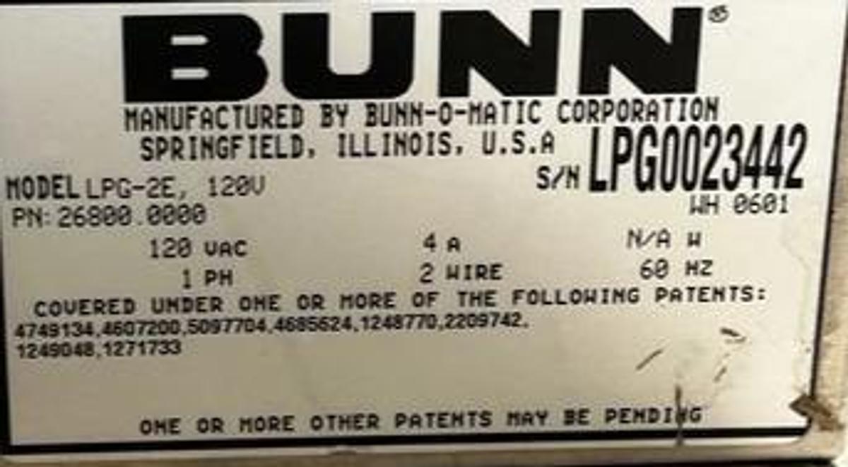 Used BUNN LPG-2E LOW PROFILE GRINDER W/ 2 HOPPERS - 2 available