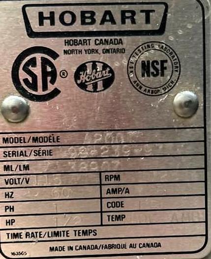 Refurbished Hobart 20 Quart Planetary Mixer