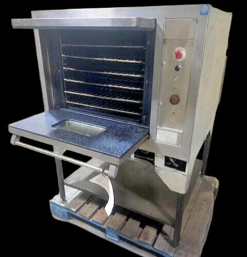 Used "VULCAN"H.D COMMERCIAL N GAS FULL SIZE PAN CONVECTION OVEN ON STAND WITH 6 RACKS