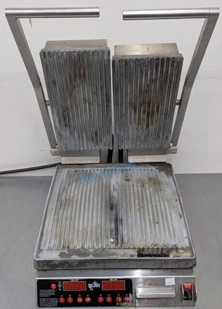 Used STAR 9D-PGT14DTHA120 SPLIT-TOP PANINI GRILL, 120V,