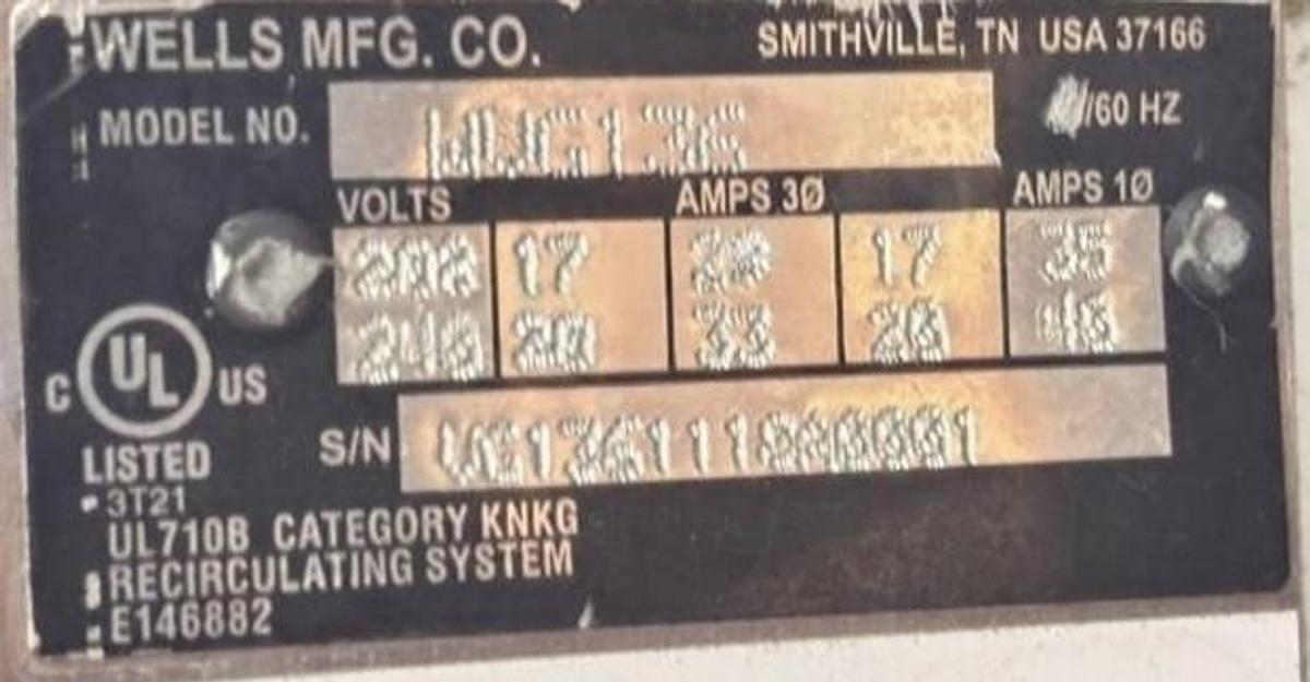 Used WELLS VENTLESS SELF-CONTAINED GRIDDLE