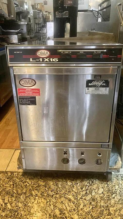 Used CMA Low Temp Undercounter Dishwasher - warranty