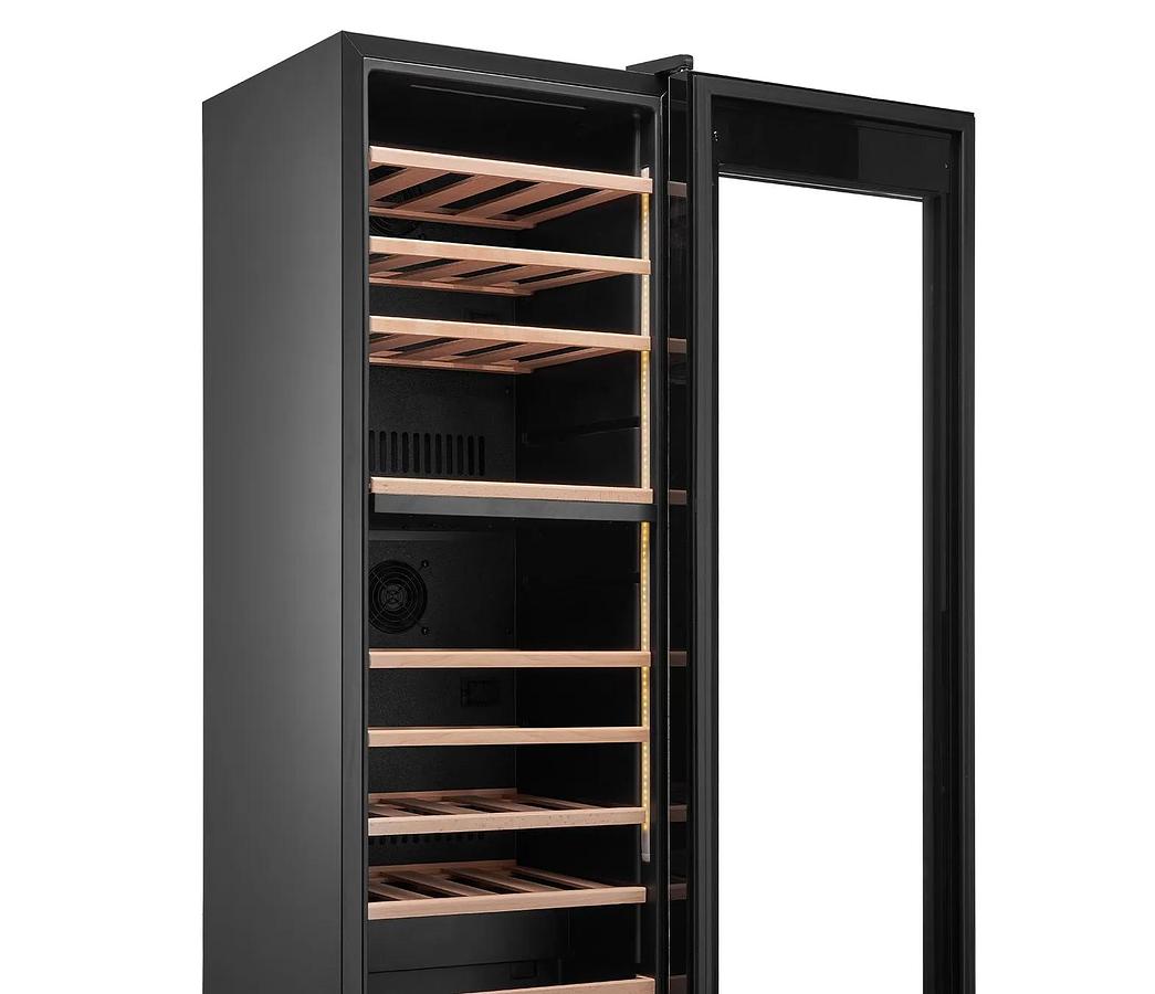 Used 42 Bottle Wine Fridge, Freestanding Wine Cooler Refrigerator, Dual Zone Cooler, 41℉ to 65℉ Adjustable Temp Mini Cellar, Glass Door, For Home Office Bar, Red White Champagne or Sparkling Wines