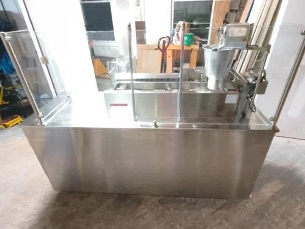 Used Lil Orbits Donut Machine Maker ~ W/ Cart, Hood & Fryer Ready to ROLL Doughnut! - VENTLESS SYSTEM