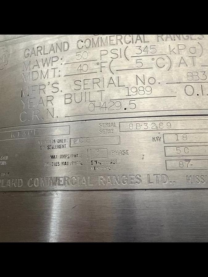 Used Garland 30 Gallon Electric Tilting Steam Kettle