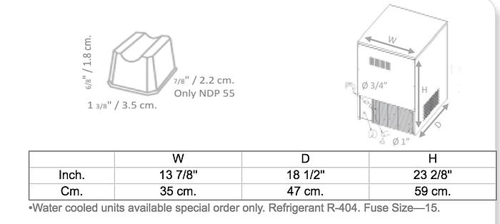 NDP55 - UNDER COUNTER ICE MAKER